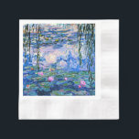 Servilleta De Papel Water Lilies, 1919, de Monet<br><div class="desc">Water Lilies,  famoso cuadro de Claude Monet de 1919,  con colores sólidos coordinados de color rosado-violeta y azul Monet,  listos para mezclarse y coincidir.</div>