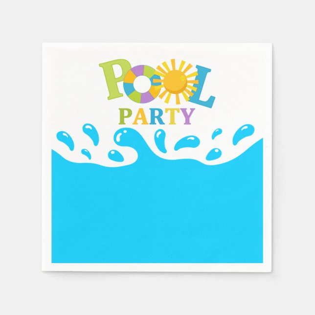 Servilleta De Papel Water Splash Boy Pool Fiesta Papel de cumpleaños N (Anverso)
