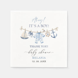 Servilleta De Papel Watercolor ahoy es una ducha de bebé