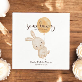 Servilleta De Papel Watercolor Balloon Bunny Baby Shower Napkins