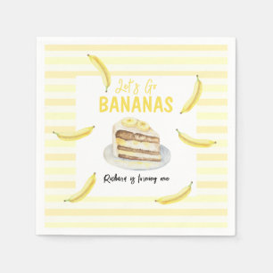 Servilleta De Papel Watercolor Banana Cake Birday Party