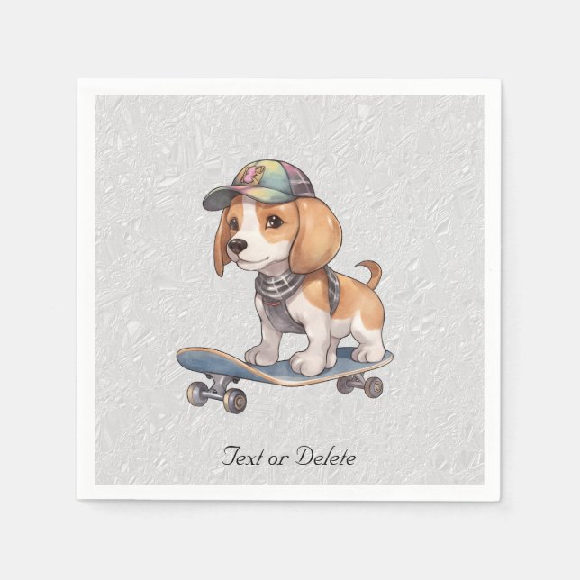 Servilleta De Papel Watercolor Beagle Napkins (Anverso)