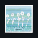 Servilleta De Papel Watercolor Blue Birthday Kids Tulip Paper Napkin<br><div class="desc">Hermosa FIESTA de acuarela PAPER NAPKINS para la fiesta de cumpleaños de una niña con tulipanes en un fondo degradado azul. Este diseño se ajusta a la invitación principal para un chica con un gato sobre bonitos tulipanes rosas. Se pueden encontrar capas y platos de papel con el mismo diseño....</div>