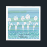Servilleta De Papel Watercolor Blue Birthday Kids Tulip Paper Napkin<br><div class="desc">Hermosa FIESTA de acuarela PAPER NAPKINS para la fiesta de cumpleaños de una niña con tulipanes en un fondo degradado azul. Este diseño se ajusta a la invitación principal para un chica con un gato sobre bonitos tulipanes rosas. Se pueden encontrar capas y platos de papel con el mismo diseño....</div>