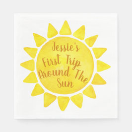 Servilleta De Papel Watercolor Boho Napkins 1er cumpleaños - Primer vi