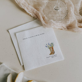 Servilleta De Papel Watercolor Boots Bridal Shower Napkin