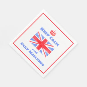 Servilleta De Papel Watercolor British Union Jack Keep Calm Mahjong