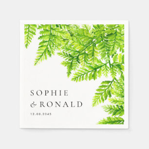 Servilleta De Papel Watercolor Chartreuse Green Fern deja Boda