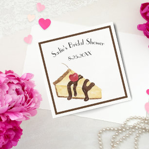 Servilleta De Papel Watercolor Cheesecake Bridal Shower