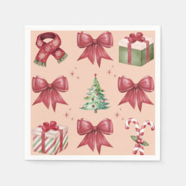 Servilleta De Papel Watercolor Christmas Pattern Paper Napkin