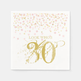 Servilleta De Papel Watercolor Confetti Look Who's 30 Elegant Birthday
