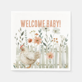 Servilleta De Papel Watercolor Country Farm Baby Shower