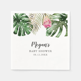 Servilleta De Papel Watercolor de Baby Shower de verano tropical