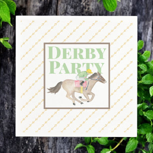 Servilleta De Papel Watercolor Derby Fiesta Horse Jockey Race