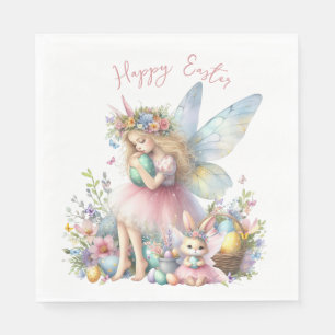 Servilleta De Papel Watercolor Easter Spring Fairy