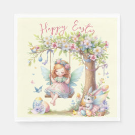 Servilleta De Papel Watercolor Easter Spring Fairy