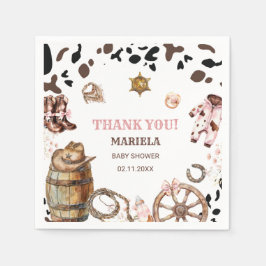 Servilleta De Papel Watercolor elegante Little Cowgirl Rodeo Country b