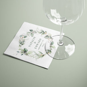 Servilleta De Papel Watercolor eucalyptus elegante fiesta de bodas