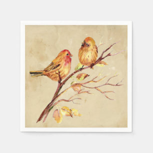 Servilleta De Papel Watercolor Finch Bird Wildlife Nature Art Phone