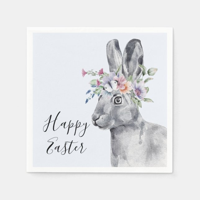 Servilleta De Papel Watercolor Flor Crown Bungalow Easter (Anverso)