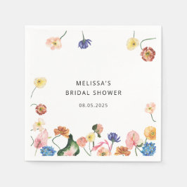 Servilleta De Papel Watercolor Floral Bridal Shower Napkins