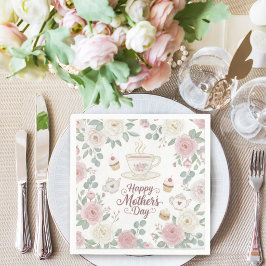 Servilleta De Papel Watercolor Floral Mother's Day Tea Party 