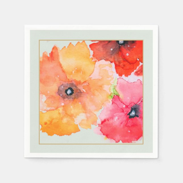 Servilleta De Papel  Watercolor Floral Napkins |  Party  (Anverso)
