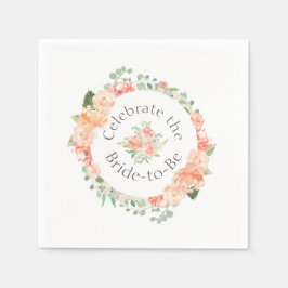 Servilleta De Papel Watercolor Floral Ring Bridal Shower