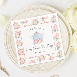 Servilleta De Papel Watercolor Floral Tea Fiesta | BABY SHOWER