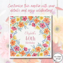 Watercolor Florals 40º cumpleaños