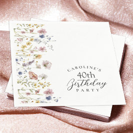Servilleta De Papel Watercolor Flores silvestres Floral 40.º Fiesta de