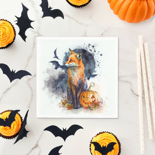 Servilleta De Papel Watercolor Fox Halloween