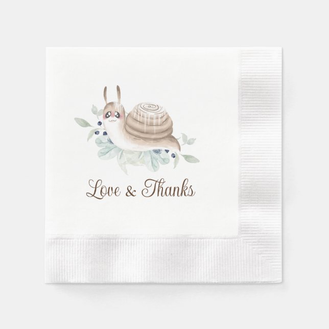Servilleta De Papel Watercolor Garden Snack Cinnamon Bun Napkin (Anverso)