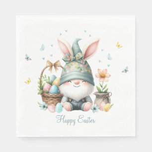 Servilleta De Papel Watercolor Gnome personalizado de Pascua