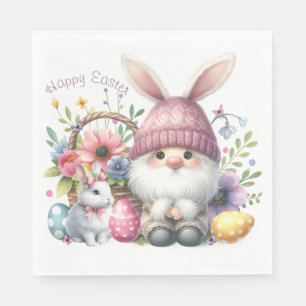 Servilleta De Papel Watercolor Gnome personalizado de Pascua