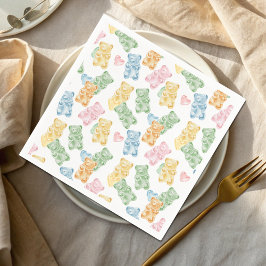 Servilleta De Papel Watercolor Gummy Bears Baby Shower
