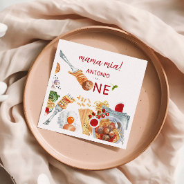 Servilleta De Papel Watercolor Italiano 1er cumpleaños