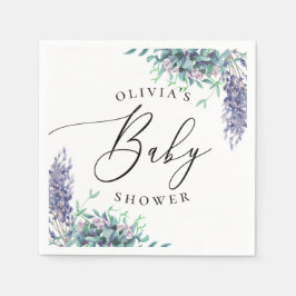 Servilleta De Papel Watercolor lavanda púrpura ducha de bebé florida