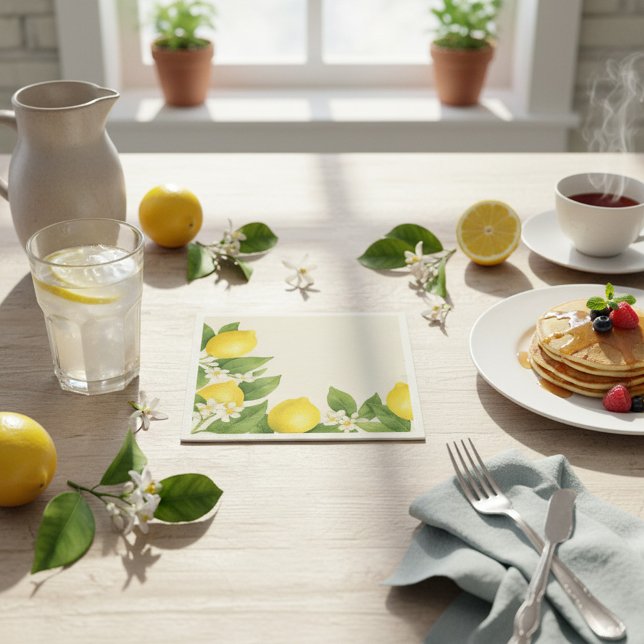 Servilleta De Papel Watercolor Lemon Paper Napkins  (Subido por el creador)