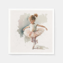 Watercolor Little Ballerina Napkins