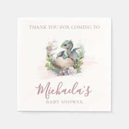 Servilleta De Papel Watercolor Little Dragon Baby Shower Gracias
