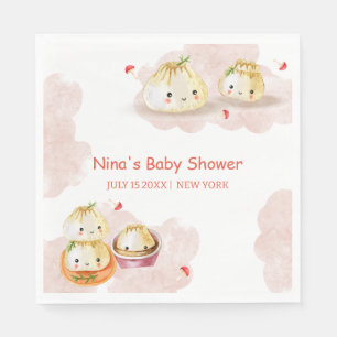 Servilleta De Papel Watercolor Little Dumpling Mushroom Baby Shower