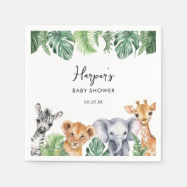 Servilleta De Papel Watercolor Little Wild One Safari Baby Shower