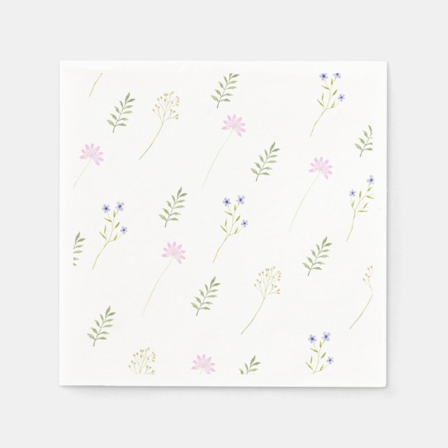 Servilleta De Papel Watercolor Little Wildflower (Anverso)