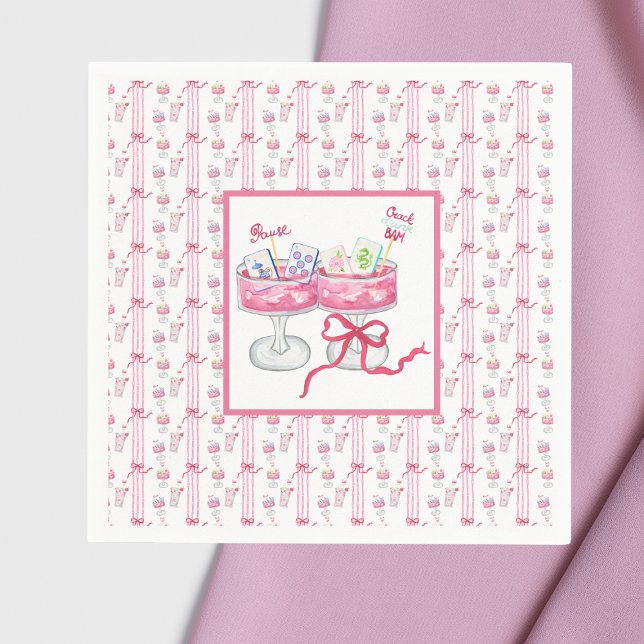Servilleta De Papel Watercolor Mahjong Grandmillennial Cocktail Fiesta (Subido por el creador)