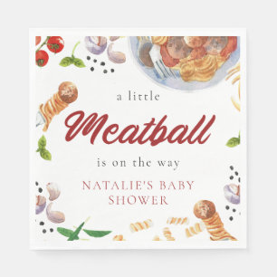 Servilleta De Papel Watercolor Meatball Italiano Baby Shower