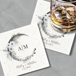 Servilleta De Papel Watercolor Moon Stars Boda Celestial