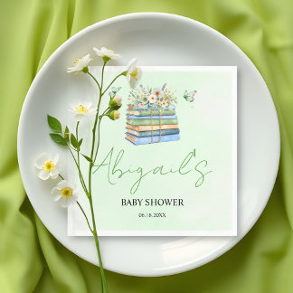 Servilleta De Papel Watercolor New Chapter Begins green baby shower