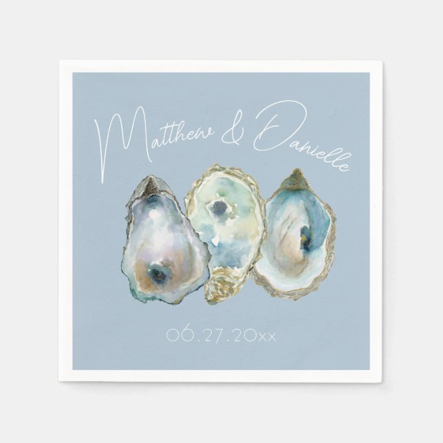 Servilleta De Papel Watercolor Oyster  (Anverso)