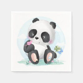 Servilleta De Papel Watercolor Panda Bear